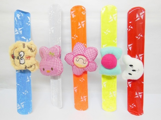 12 Cute Reflective Magic Ruler Slap Band Bracelets Assorted - Click Image to Close